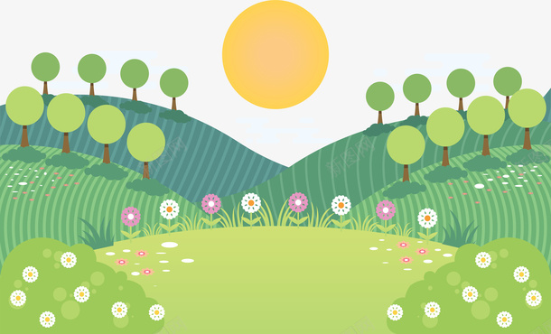 春天山林美丽景色矢量图ai免抠素材_新图网 https://ixintu.com 山林春游 春天 春天美景 春游 春游美景 矢量png 矢量图