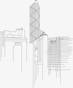 城市线框城市建筑高清图片