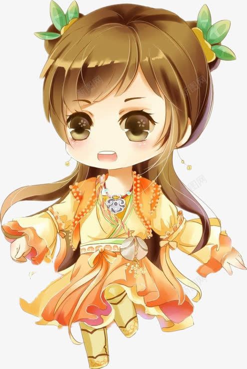 卡通小女孩png免抠素材_新图网 https://ixintu.com Q版 卡通人物 女孩