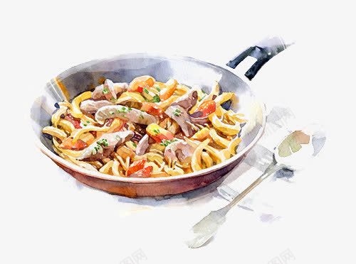 美食png免抠素材_新图网 https://ixintu.com 卡通 意大利面 手绘 插画 文艺 水彩 清新 美食 通心粉