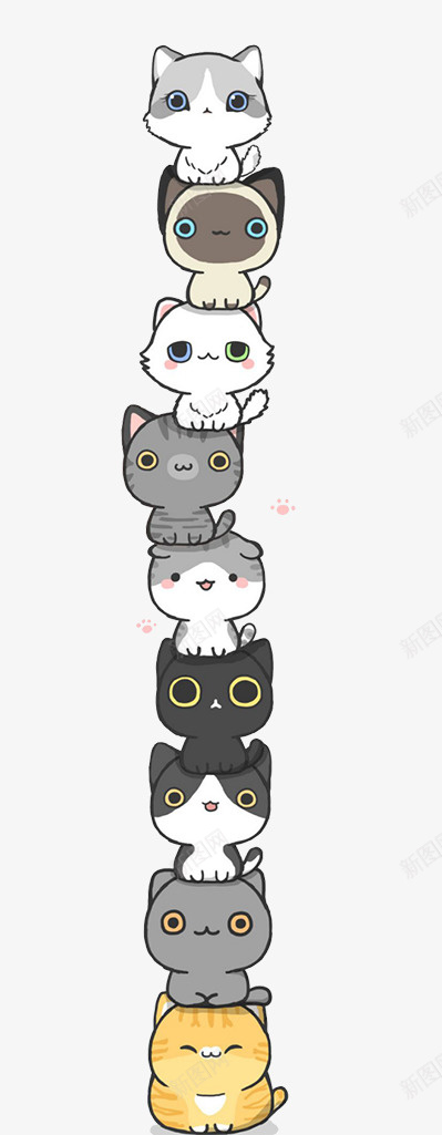 小猫咪叠罗汉png免抠素材_新图网 https://ixintu.com 卖萌小猫 叠罗汉 大橘为重 小可爱 小猫咪