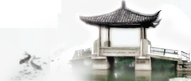 山水小亭子水墨画png免抠素材_新图网 https://ixintu.com 亭子 山水 水墨画