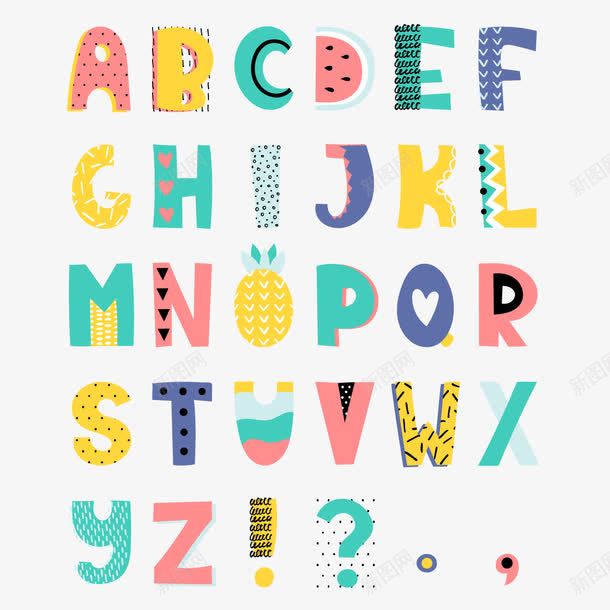 创意字母png免抠素材_新图网 https://ixintu.com 26字母 ABC 字母AZ 活力 符号 艺术字