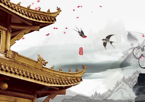 创意合成建筑png免抠素材_新图网 https://ixintu.com 山水 建筑 手绘 水墨 街角 风情 风景