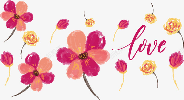 涂鸦小粉花花纹矢量图eps免抠素材_新图网 https://ixintu.com 小粉花 手绘花朵 水彩植物 爱情 爱情海报 矢量png 花朵花纹 矢量图