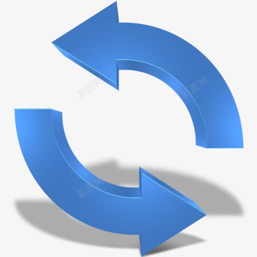 卡通立体循环蓝色箭头png免抠素材_新图网 https://ixintu.com 卡通 循环 立体 箭头 蓝色