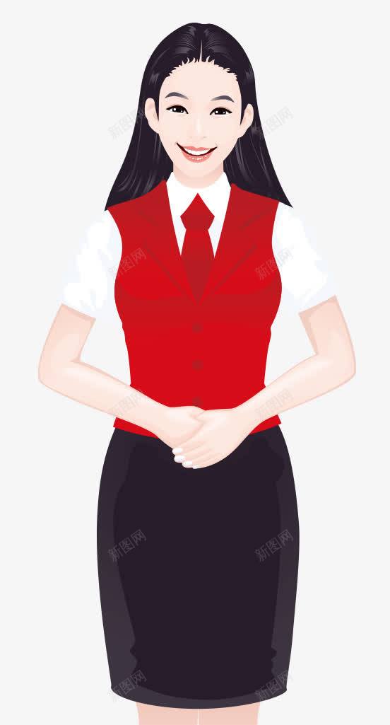 穿红衣服的客服小姐png免抠素材_新图网 https://ixintu.com 卡通女人 客服人员 服务人员 服务员 矢量女人 红衣服 跑腿服务