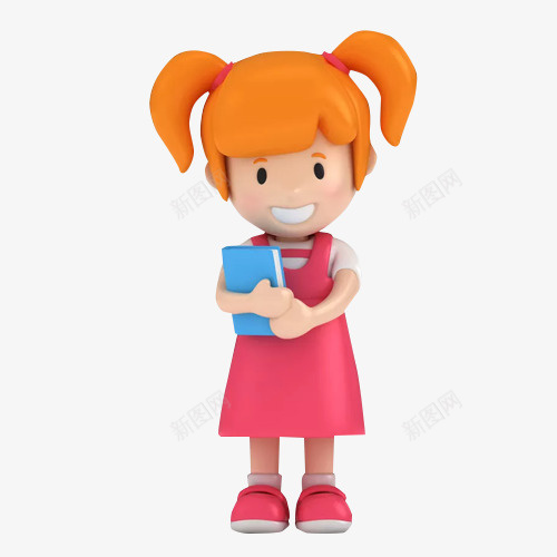 手里拿着书的小女孩3Dpng免抠素材_新图网 https://ixintu.com 学校 学生 开学日 手里拿着书的小女孩3D 读书