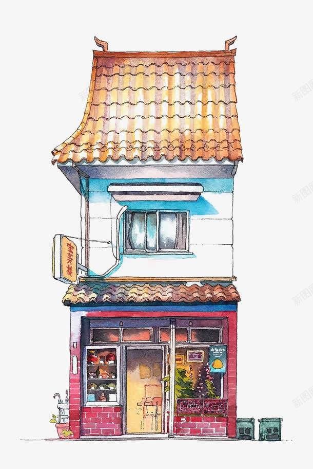 街景建筑物png免抠素材_新图网 https://ixintu.com 商铺 日系 杂货铺 海报装饰 潮流元素