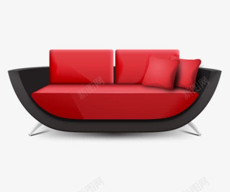 时尚红色沙发座椅图标图标