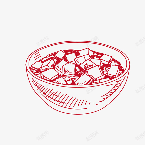 手绘一碗红烧肉矢量图ai免抠素材_新图网 https://ixintu.com 红烧甲鱼 红烧肉 红色 美食设计 肉类食物 菜品设计 食物设计 矢量图