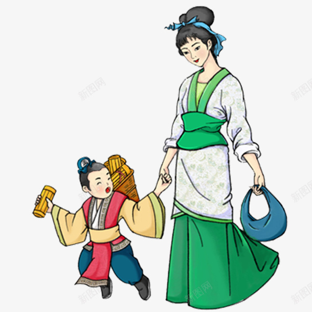 孟母三迁png免抠素材_新图网 https://ixintu.com 孟子 孟母 学区房 孩子的发展 慈母 搬家 改善环境