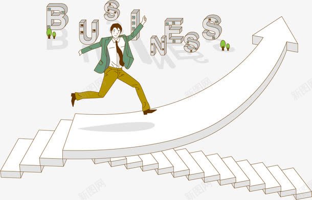 商务团队png免抠素材_新图网 https://ixintu.com 企业 商业 商业人 商业人物 商务团队 团队 楼梯 矢量人物 箭头