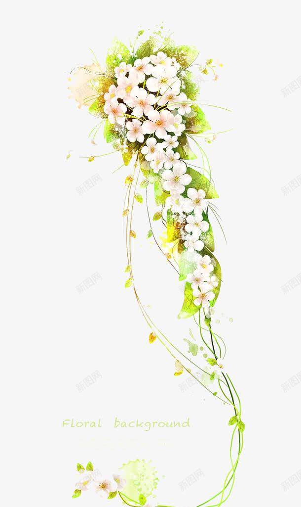 鲜花藤条png免抠素材_新图网 https://ixintu.com 叶子 手绘 绿色 藤条 藤蔓 鲜花