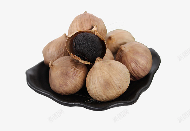 美味独头黑蒜png免抠素材_新图网 https://ixintu.com 保健 独头蒜 美食 能量 膳食纤维 营养 蒜类 蛋白质 黑蒜