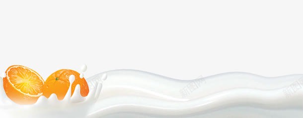 创意牛奶中的橙汁png免抠素材_新图网 https://ixintu.com 创意牛奶中的橙汁 动感 橘子 水果 水波 波浪