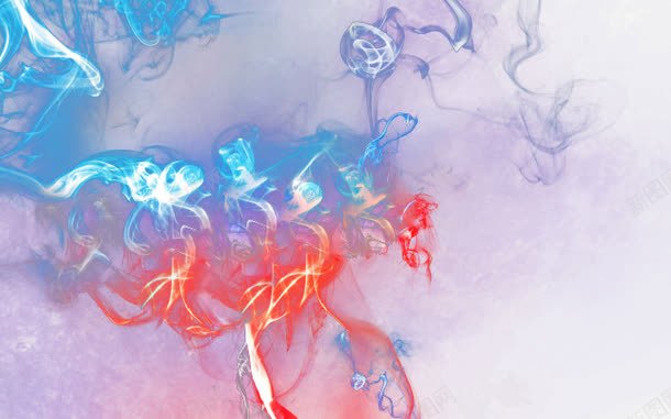 梦幻烟雾png免抠素材_新图网 https://ixintu.com 光效 海报素材 烟雾 烟雾萦绕 红蓝碰撞 背景素材