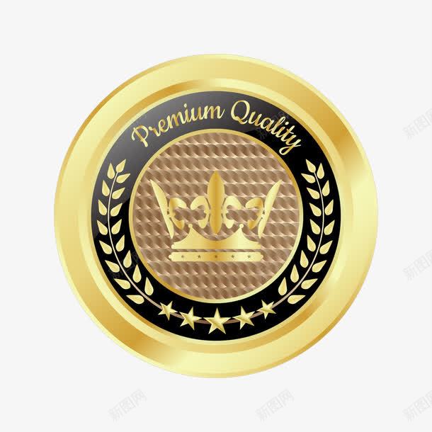 质量保证技术过硬信誉高口碑好png免抠素材_新图网 https://ixintu.com 优质标签 品质认证 圆形 金色