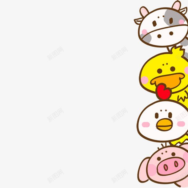 卡通小动物各种表情png免抠素材_新图网 https://ixintu.com 卡通 各种 小动物 表情