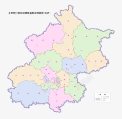 北京市行政区域界限地理地图素材