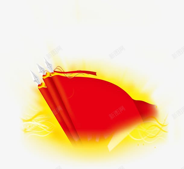 发光黄色红色旗帜效果图png免抠素材_新图网 https://ixintu.com 发光 效果图 旗帜 红色 黄色