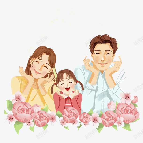 一家三口的幸福png免抠素材_新图网 https://ixintu.com 卡通人物 天伦之乐 女儿 家庭 平面手绘 幸福导航 幸福温暖 我的家人 父母 爸爸妈妈和我