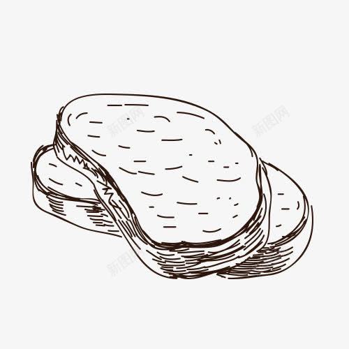线稿牛肉png免抠素材_新图网 https://ixintu.com 手绘 牛肉 线稿 黑白