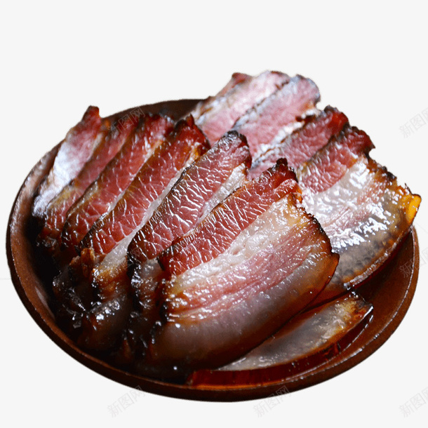 一盘五花腊肉切片png免抠素材_新图网 https://ixintu.com 一盘五花腊肉切片 五花肉片 产品实物 农家土猪肉 咸肉 正宗四川特产 烟熏肉 自制五花肉