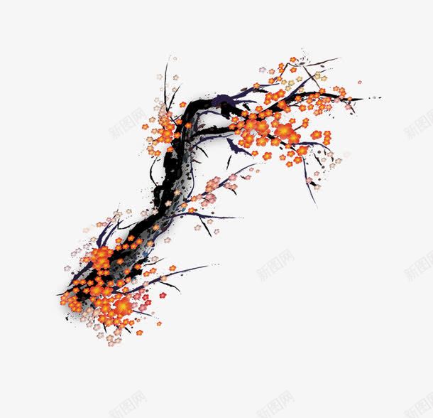 招聘海报梅花png免抠素材_新图网 https://ixintu.com 中国风 中国风元素 中国风素材 古典 招聘 梅花 水墨
