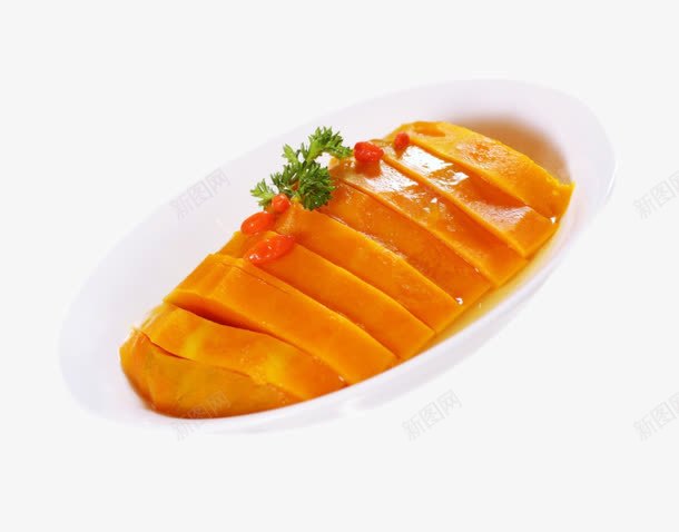 清蒸南瓜png免抠素材_新图网 https://ixintu.com 南瓜 清蒸南瓜 美食 菜品 食物