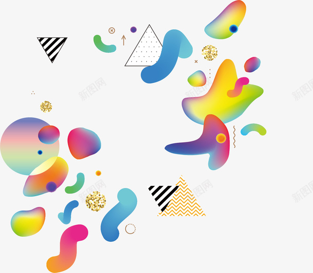 绚丽多姿的彩虹蒸汽波png免抠素材_新图网 https://ixintu.com 三角形 五彩斑斓 小花纹 彩虹 绚丽夺目 蒸汽波