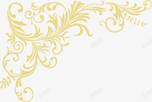 黄色手绘藤蔓花纹背景婚礼png免抠素材_新图网 https://ixintu.com 婚礼 背景 花纹 藤蔓 黄色