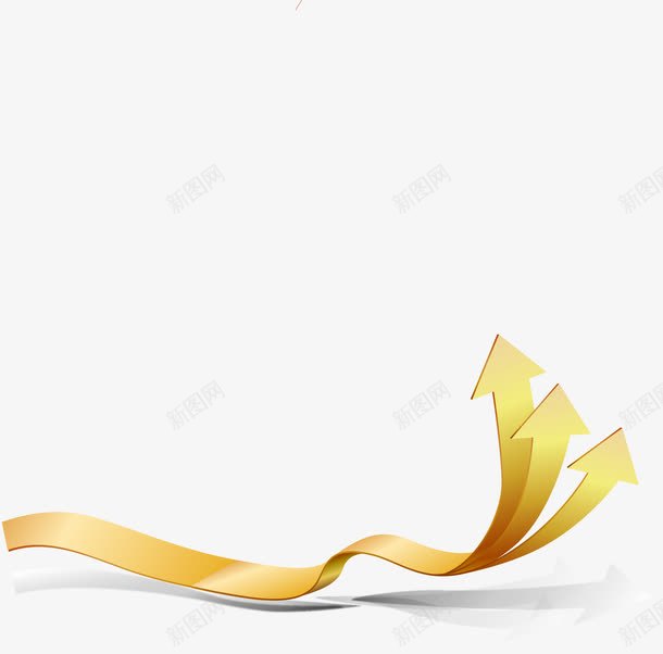 金色箭头矢量图ai免抠素材_新图网 https://ixintu.com 上升 箭头 金色 矢量图