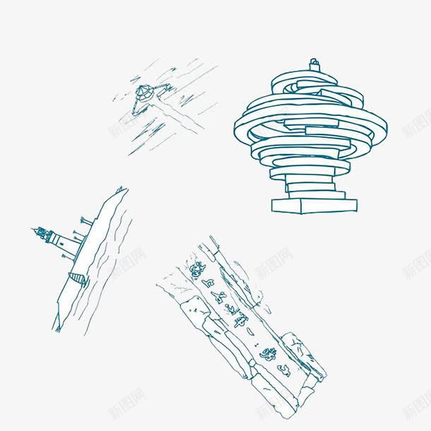 青岛地标建筑元素png免抠素材_新图网 https://ixintu.com 五四广场 标志性建筑物 海滨 青岛地标 青岛建筑 青岛旅游