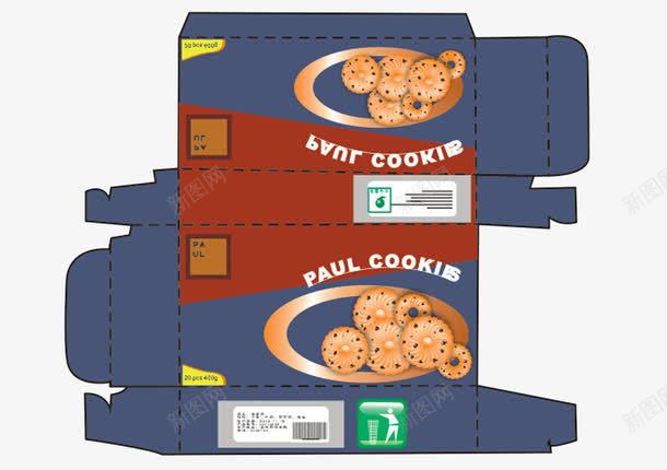 食品包装平面图模板png免抠素材_新图网 https://ixintu.com 包装 模板 蓝色 设计图 食品 饼干