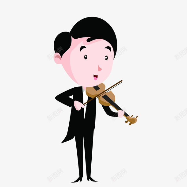 卡通拉小提琴的人物矢量图ai免抠素材_新图网 https://ixintu.com 人物设计 儿童生活节 卡通 拉小提琴 校园文化艺术节 矢量图