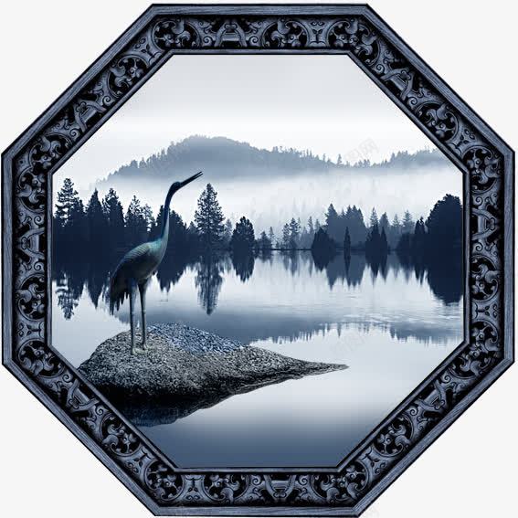 古典花纹窗框png免抠素材_新图网 https://ixintu.com 古典 山水 窗框 花纹 风景