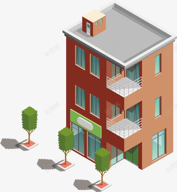 简约宿舍楼3d地标建筑模型房矢png免抠素材_新图网 https/ixintu.