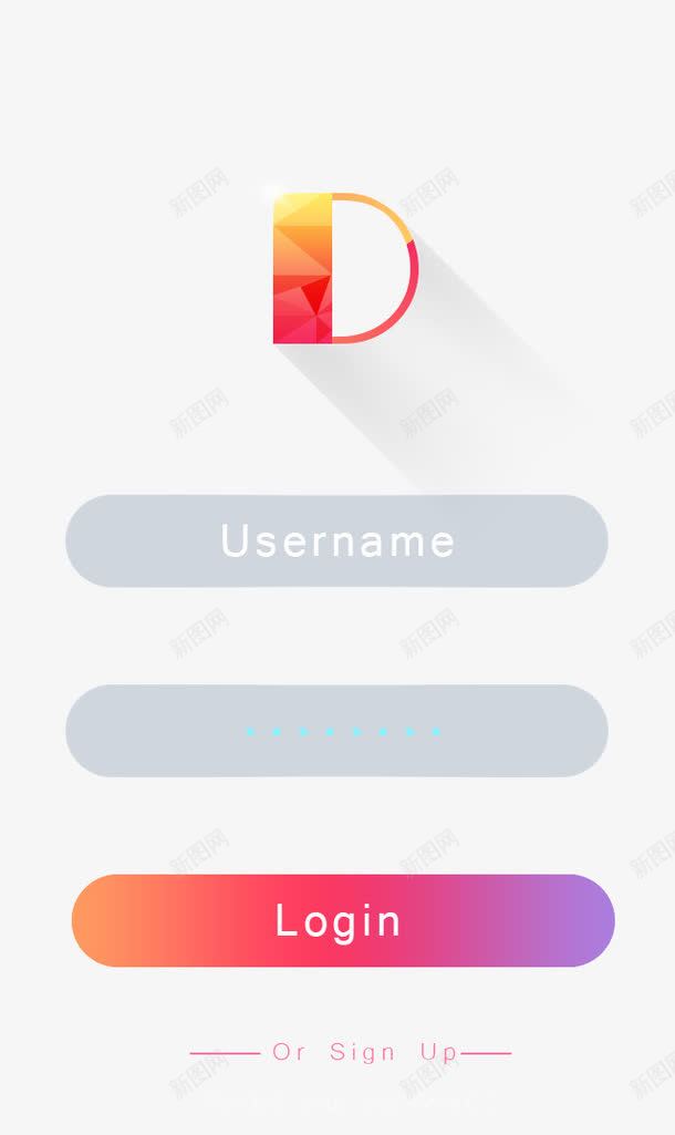 会员登录界面模板png免抠素材_新图网 https://ixintu.com app手机 app手机登录页面 会员登录 登录界面 登陆界面模板