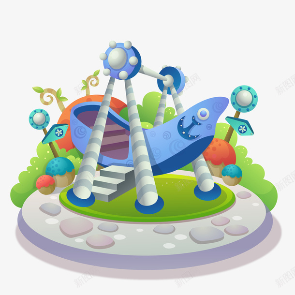创意游乐场的海盗船png免抠素材_新图网 https://ixintu.com 创意 海盗船设计 游乐园 游乐场 玩耍