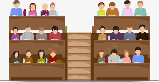 大学阶梯教室矢量图ai免抠素材_新图网 https://ixintu.com 大学 学生 教室 讲堂 阶梯 矢量图