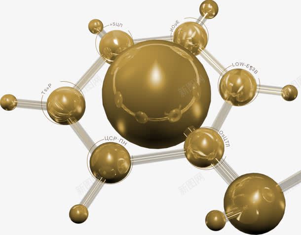 生物分子png免抠素材_新图网 https://ixintu.com 科技海报 科技画册元素 科技素材