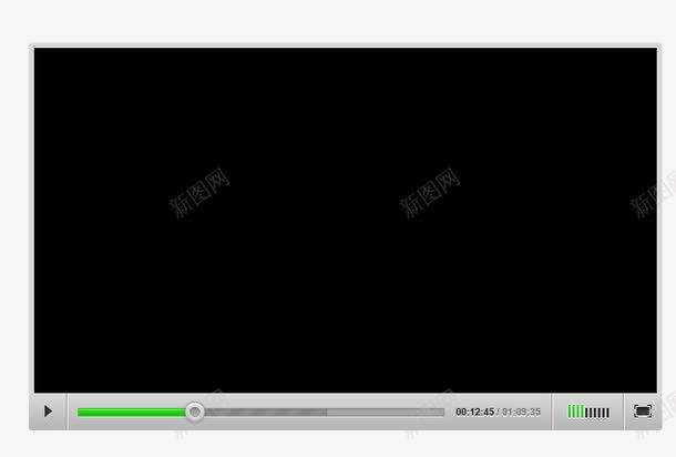 UI视频播放界面png免抠素材_新图网 https://ixintu.com UI 按钮 窗口 视频播放器 进度条