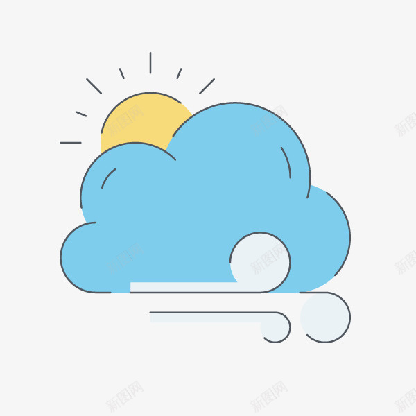 手绘云朵太阳天气预报png免抠素材_新图网 https://ixintu.com 云朵 免抠图 多云天气 多云转晴 太阳 手绘云朵 效果图 蓝色云朵 风雨气温图