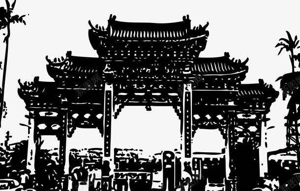 手绘建筑房屋图png免抠素材_新图网 https://ixintu.com 人文景观 古寺 古庙 古建筑 寺庙 建筑 房子 摄影 旅游摄影 素描箭头 风光