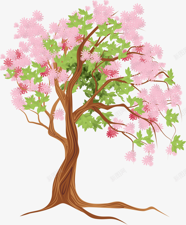 手绘春天大树矢量图ai免抠素材_新图网 https://ixintu.com 发财树 大树 手绘大树 春天 春天大树 树矢量图 矢量图
