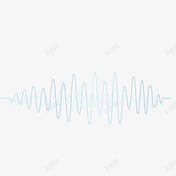 蓝色音乐渐变声波线png免抠素材_新图网 https://ixintu.com 声波线 渐变 矢量素材 蓝色 音乐