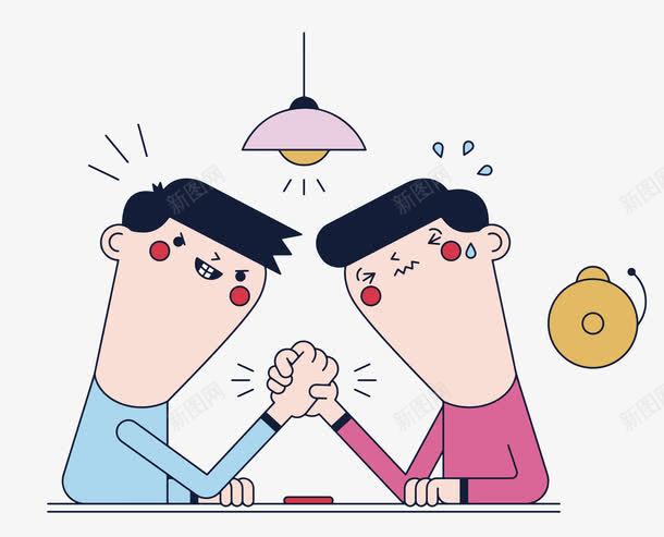 卡通小人掰手腕PKpng免抠素材_新图网 https://ixintu.com PK PK赛 pk赛 争锋相对 力量 动作 卡通 卡通掰腕 双人比赛 姿势 小人掰手腕 手腕 掰手腕 掰腕 比赛 矢量PK素材 矢量掰手腕素材 竞争 竞技 较量