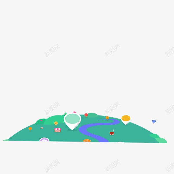 卡通地球装饰png免抠素材_新图网 https://ixintu.com 地球 定位 绿色 装饰