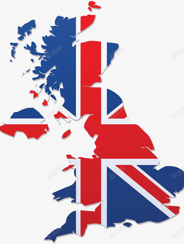 英国地图png免抠素材_新图网 https://ixintu.com 红色 群岛 英国地图 蓝色